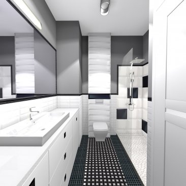 Geometria w łazience - aranżacja i projekt wnętrza Geometria w łazience - aranżacja i projekt wnętrza